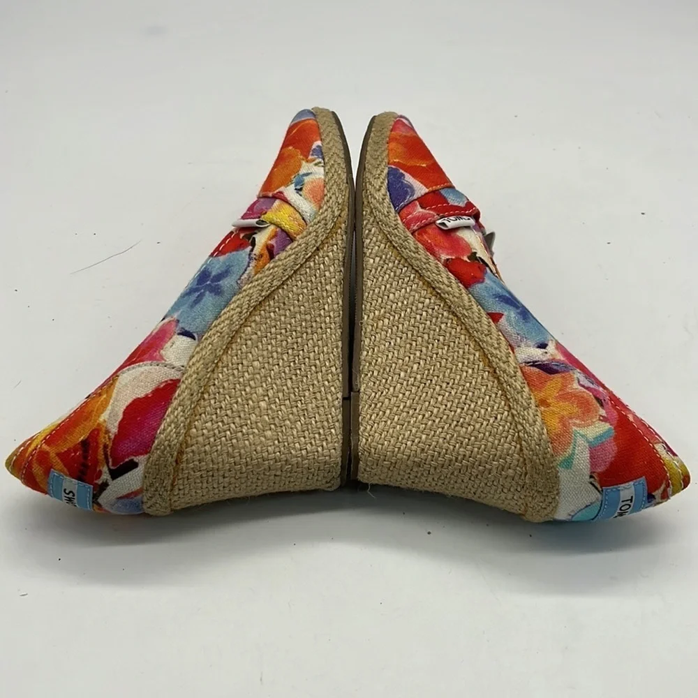 TOMS Espadrille Wedge Slip on Shoe with Peep Toe size 9